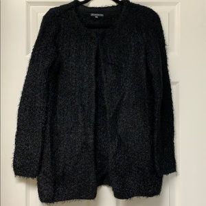Adrianna Papell black fuzzy cardigan